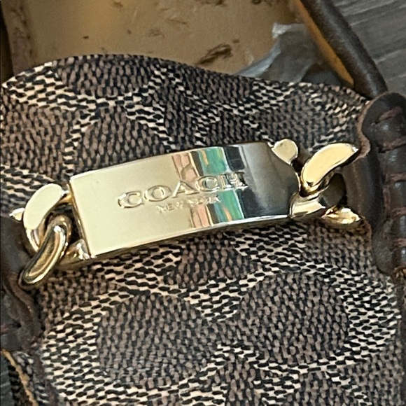 Coach Women's Patterned Brown Loafers with Gold Accent size 7.5 - Picture 3 of 6